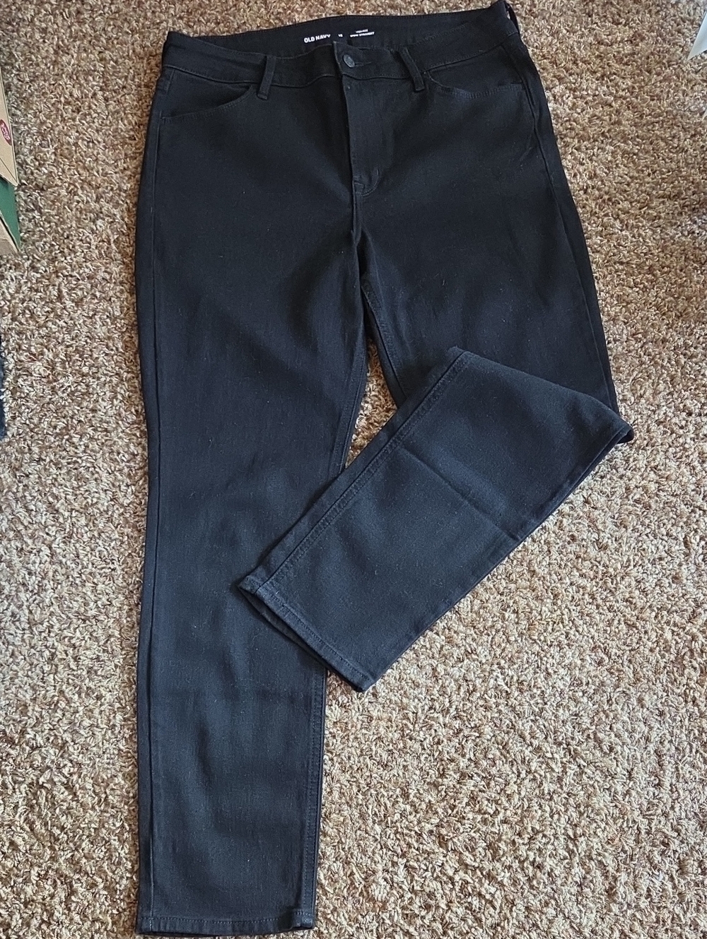 Old Navy Women's High-Rise Black Straight Leg Jeans Size 12